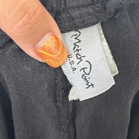 Match point usa black pull on loose fit Linen pants womens size large lagenlook - Picture 5 of 6